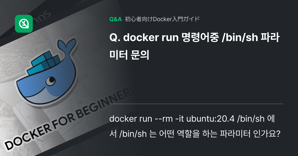 docker run 명령어중 /bin/sh 파라미터 문의 - Inflearn | コミュニティ Q&A