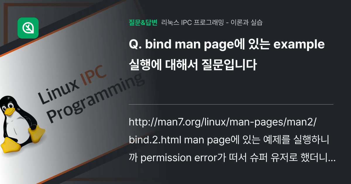 bind man page에 있는 example 실행에 대해서 질문... - 인프런 | 커뮤니티 질문&답변