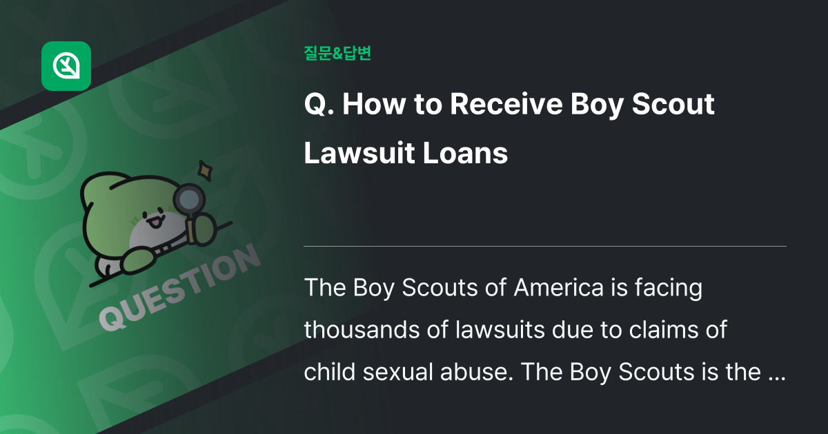 How to Receive Boy Scout Lawsuit Loans 인프런