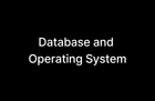 데이터베이스, 운영체제 기본 개념 정리