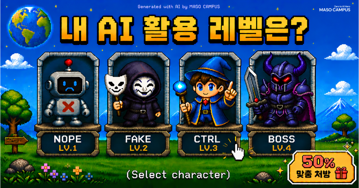 내 AI 실무 활용 능력은 몇 점일까? 요즘은 MBTI 말고 AI-BT! 💻