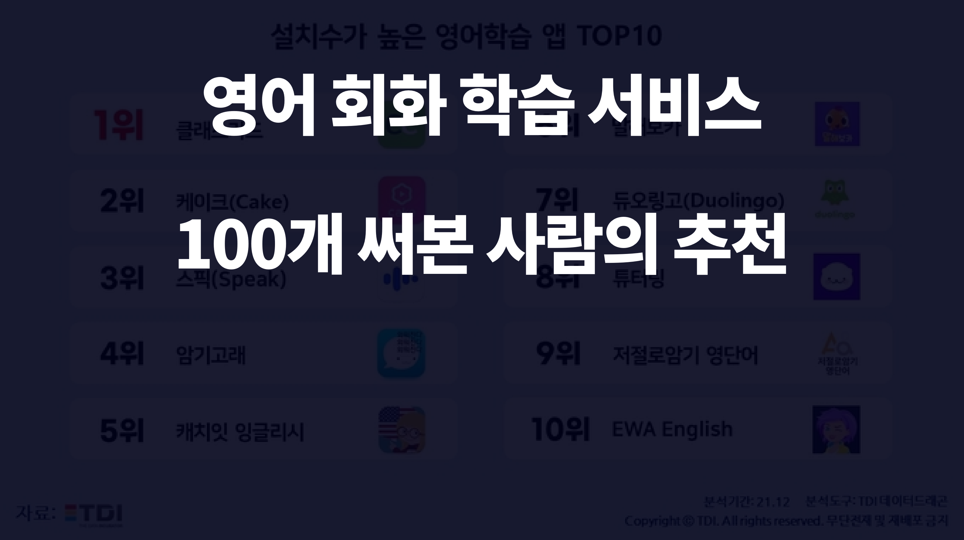 영어 회화 서비스 100개 써본 후 추천하는 스피킹 공부법