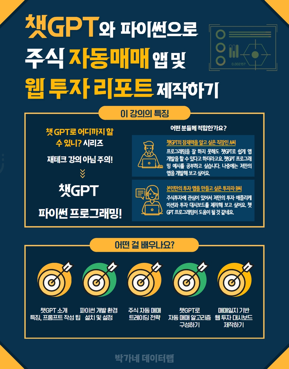 ChatGPTとPythonで株式自動売買アプリ及びWeb投資レポート作成 講座 | datalabpark - インフラン