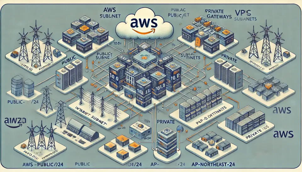 DALL·E 2024-10-23 11.13.21 - An AWS architecture diagram showing the following components_ VPC with multiple subnets. Public subnets with CIDR blocks 10.0.1.0_24 and 10.0.2.0_24, 