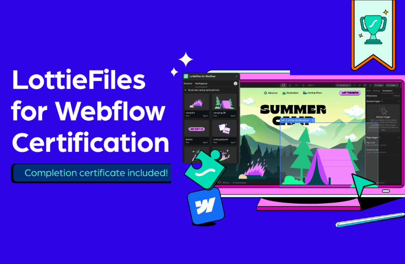 [LottieFiles 공식] LottieFiles for Webflow :  Lottie로 완성되는 인터렉티브 웹사이트 (수료증 발급)