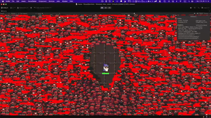 10만 마리 적캐릭터 (120FPS 유지)