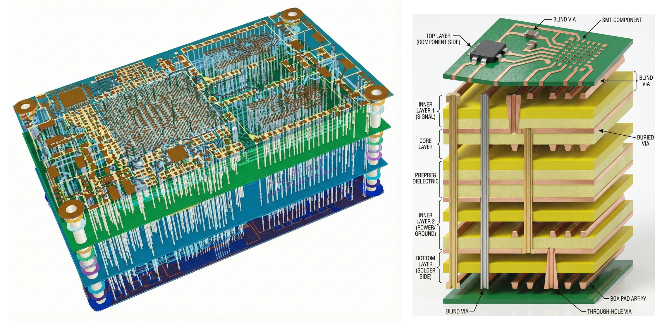 10~14층 Layer를 가진 PCB Stack