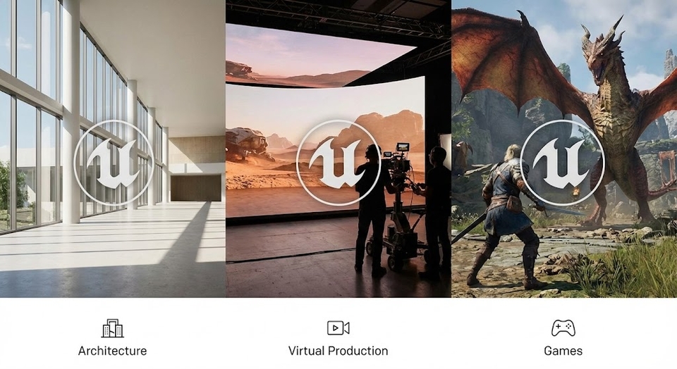 건축 시각화와 버추얼 프로덕션 등 다양한 산업 분야에 활용되는 언리얼 엔진 프로젝트 예시