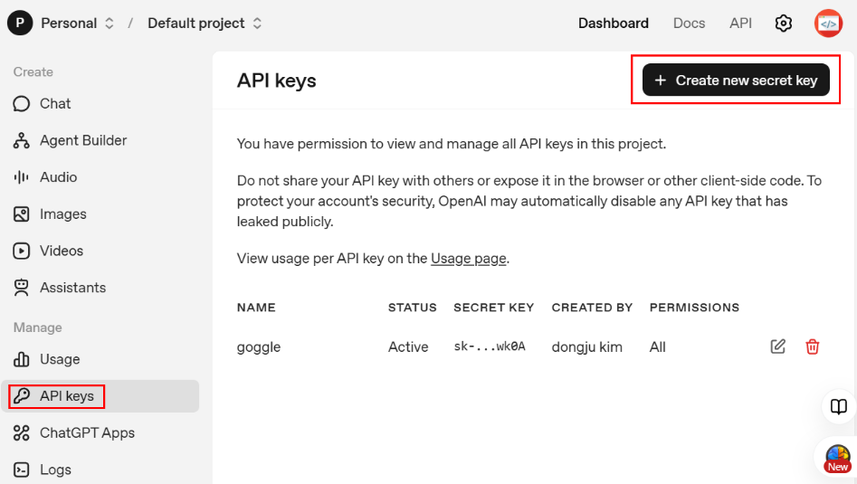 open ai -api key