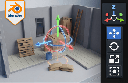 초보자를 위한 블렌더 필수 가이드: 트랜스폼과 기즈모 기초강의 썸네일