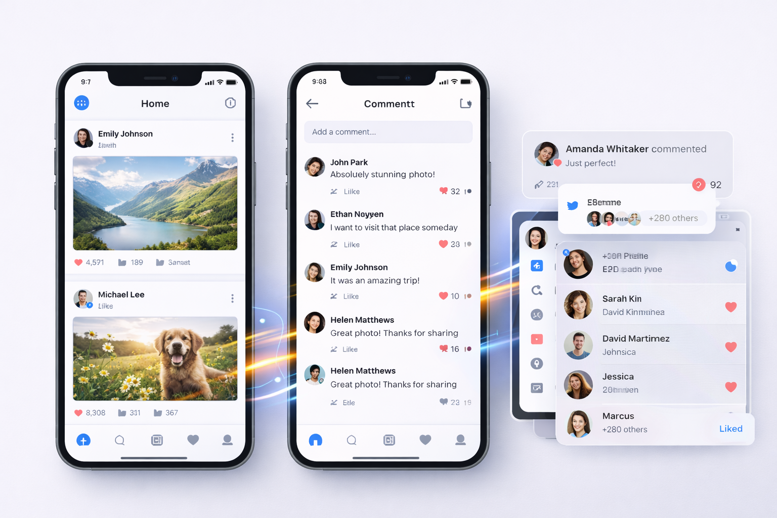 소셜 미디어 앱 인터페이스 디자인