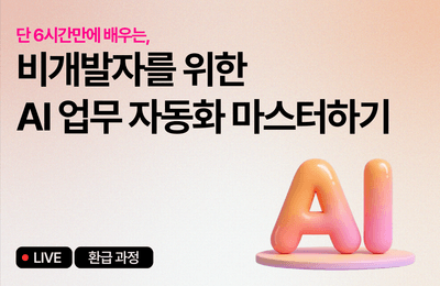 [6월 환급 과정] 비개발자를 위한 AI 업무 자동화 마스터하기