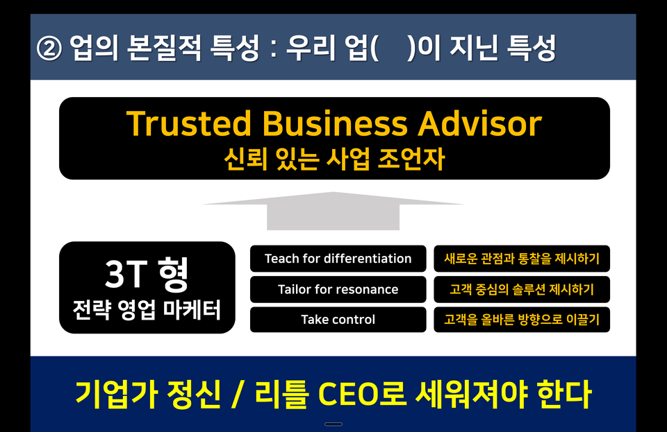 B2B영업교육 박주민, 자고로 영업인이랑 신뢰 있는 사업조언자로서 업을 정의해야한다