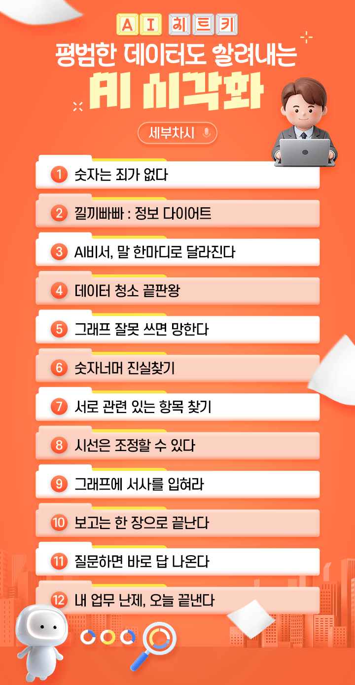 [AI 치트키] 평범한데이터도살려내는AI시각화_학습목차