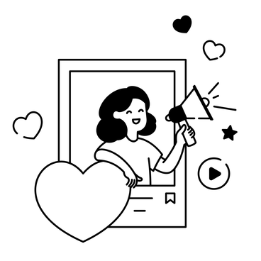 notion-line-art-influencer-holding-megaphone-inside-social-media-post-with-hearts (1)