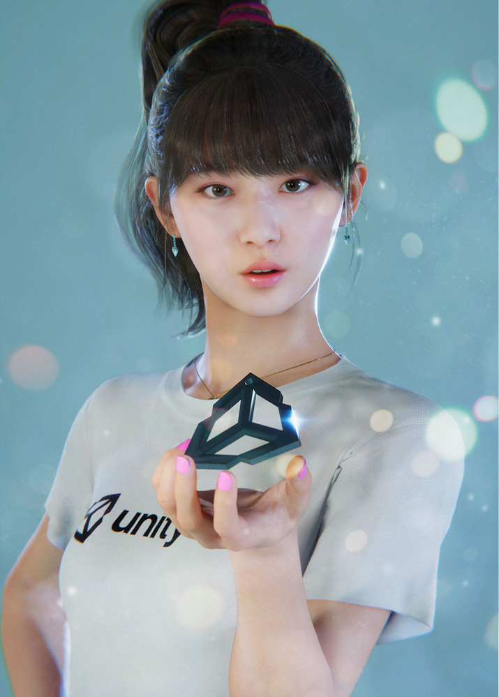 ▲ 2020년 6월 공개된 유니티 코리아의 광고 모델, ‘수아(SUA)’의 모습이에요. ©Unity Korea