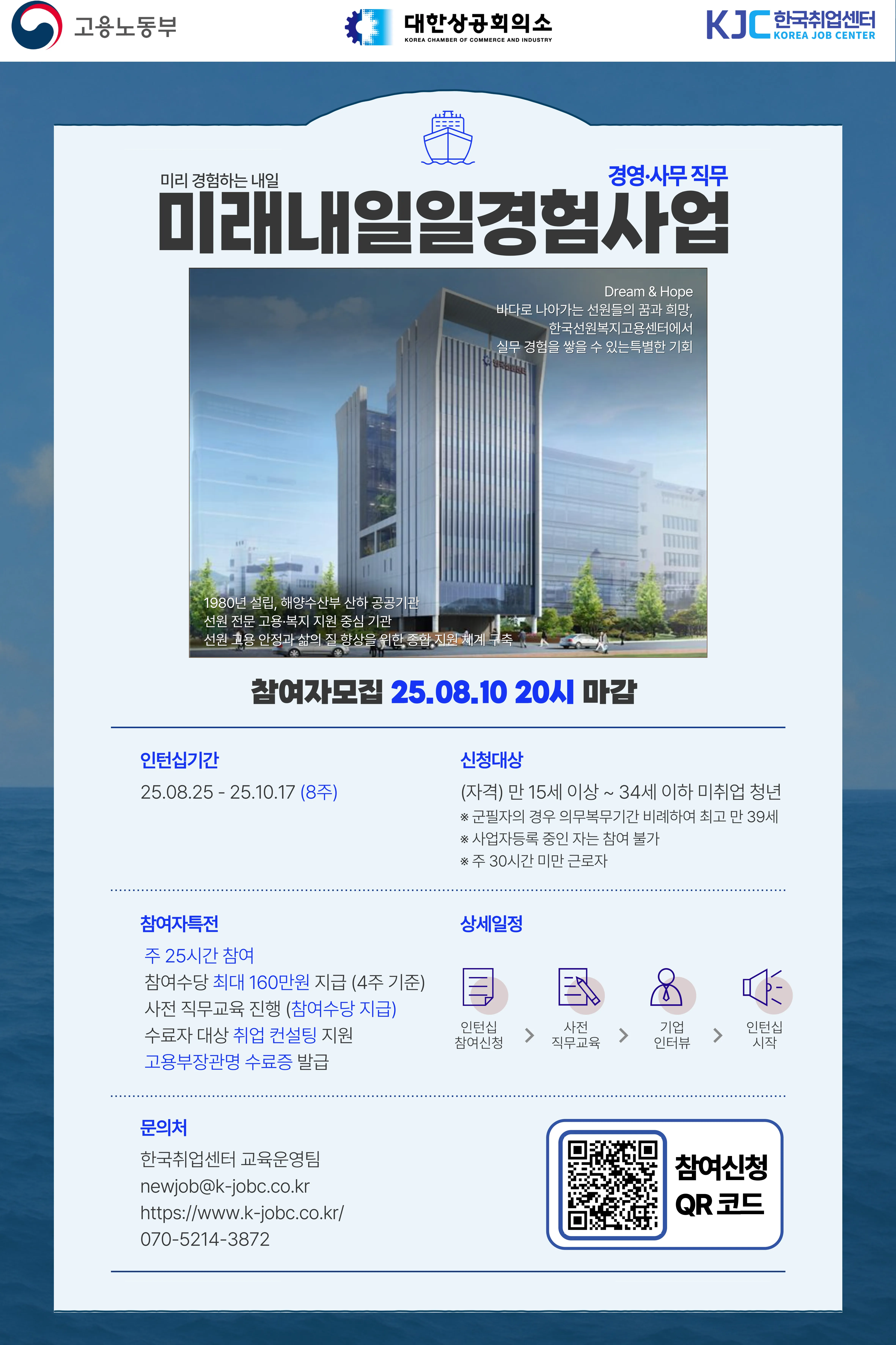 [한국취업센터] 미래내일일경험_인턴형_한국선원복지고용센터_포스터.jpg.webp