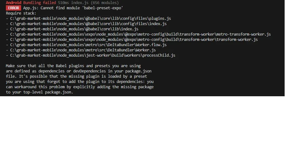 엔지록 실행 후 그랩마켓서버 엔피엠 스타트 후 안드로이드 에뮬레이터 실행 후 마지막으로 그랩마켓 모바일 엔피엠 스타트 연동 후 나는 에러.jpg.webp 엔지록 실행 후 그랩마켓서버 엔피엠 스타트 후 안드로이드 에뮬레이터 실행 후 마지막으로 그랩마켓 모바일 엔피엠 스타트 연동 후 나는 에러.jpg.webp