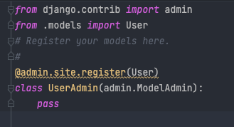Class Useradmin(Admin.Modeladmin): Typeerror: 'Nonetype' Object Is Not  Callable - 인프런 | 질문 & 답변
