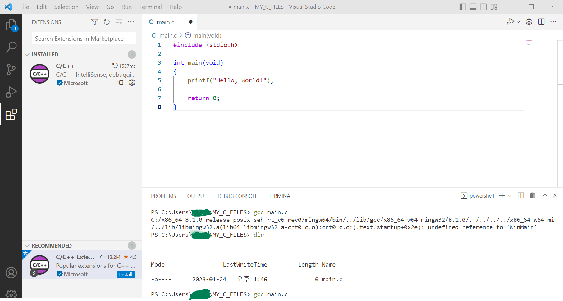 Undefined reference to winmain 