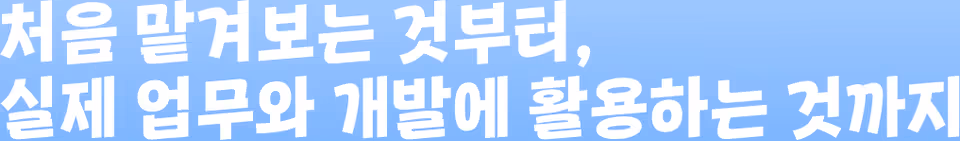처음 맡겨보는 것부터, 실제 업무와 개발에 활용하는 것까지